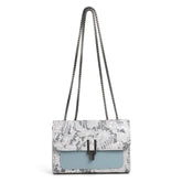 Sac à bandoulière assorti avec broderie, petit sac carré quotidien, sac à bandoulière à double couche avec chaîne